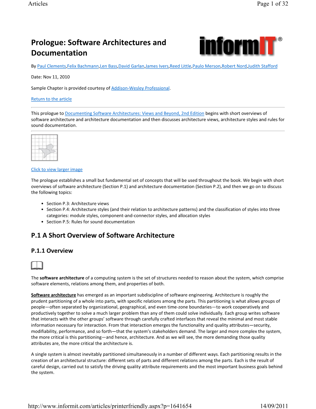 Software Architectures and Documentation