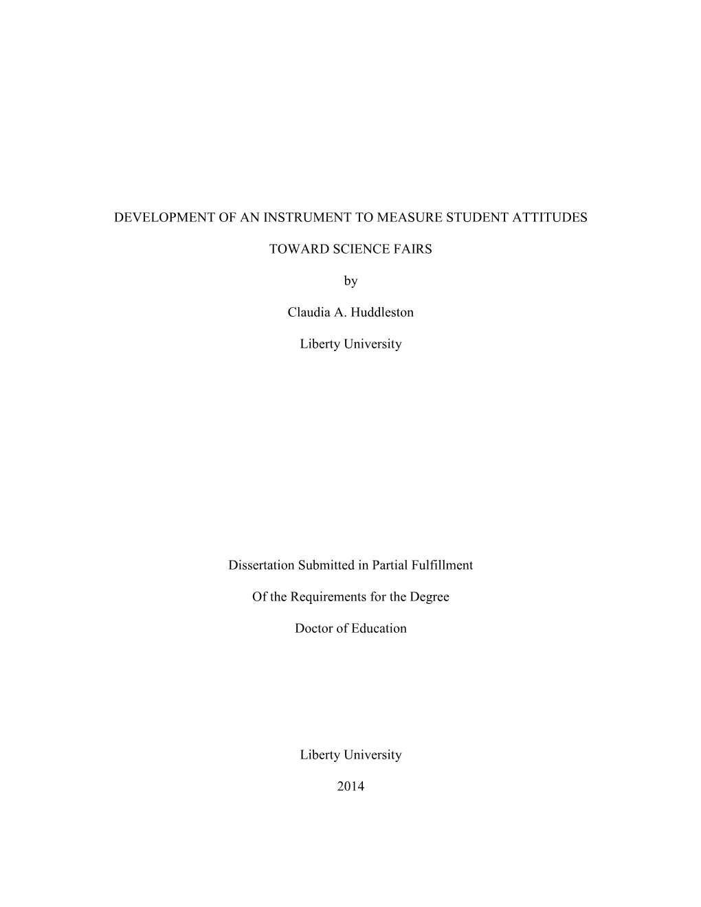 Development of an Instrument to Measure Student Attitudes