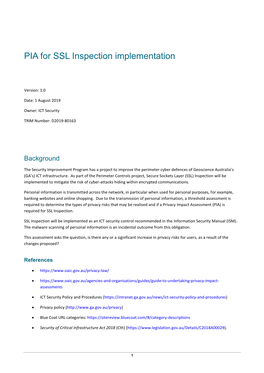 PIA for SSL Inspection Implementation