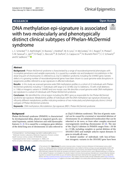 DNA Methylation Epi-Signature Is Associated with Two Molecularly