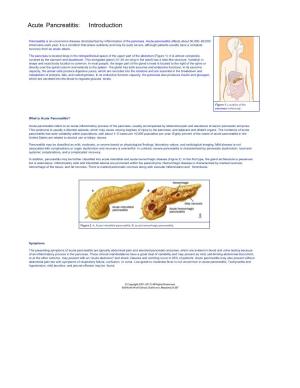 Acute Pancreatitis: Introduction