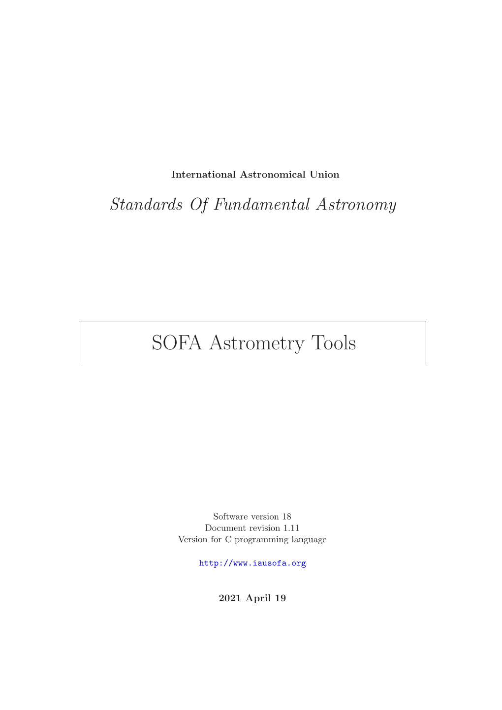 SOFA Astrometry Tools