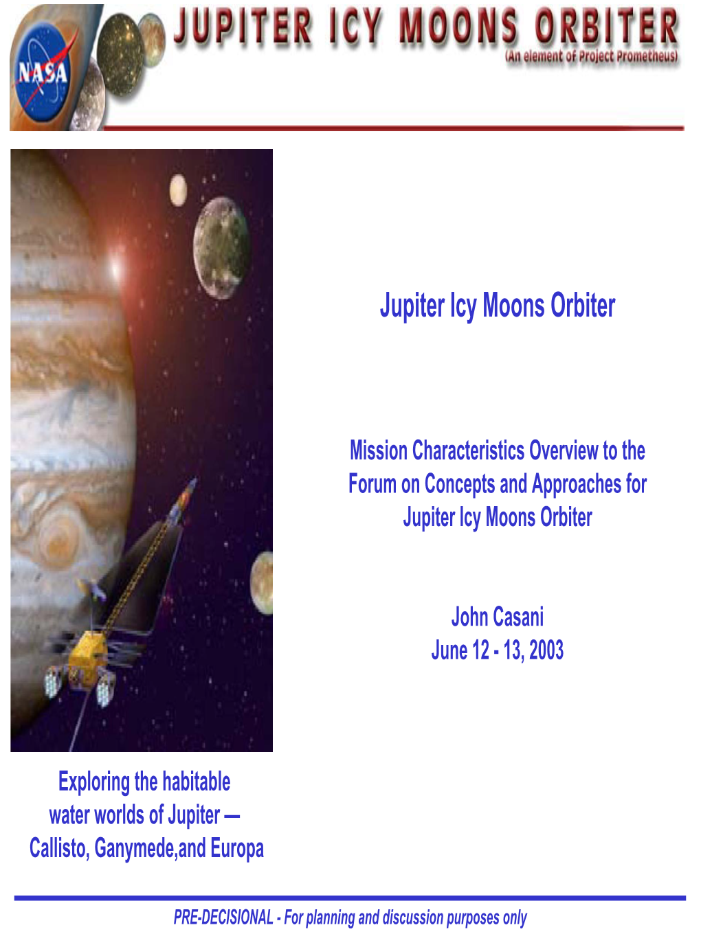 Jupiter Icy Moons Orbiter