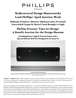 Rediscovered Design Masterworks Lead Phillips' April Auction Week
