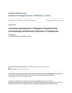 A Genome-Scale Approach to Phylogeny of Ray-Finned Fish (Actinopterygii) and Molecular Systematics of Clupeiformes
