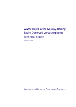 Water Flows in the Murray-Darling Basin: Observed Versus Expected Technical Report