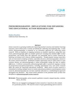 Phenomenography: Implications for Expanding the Educational Action Research Lens