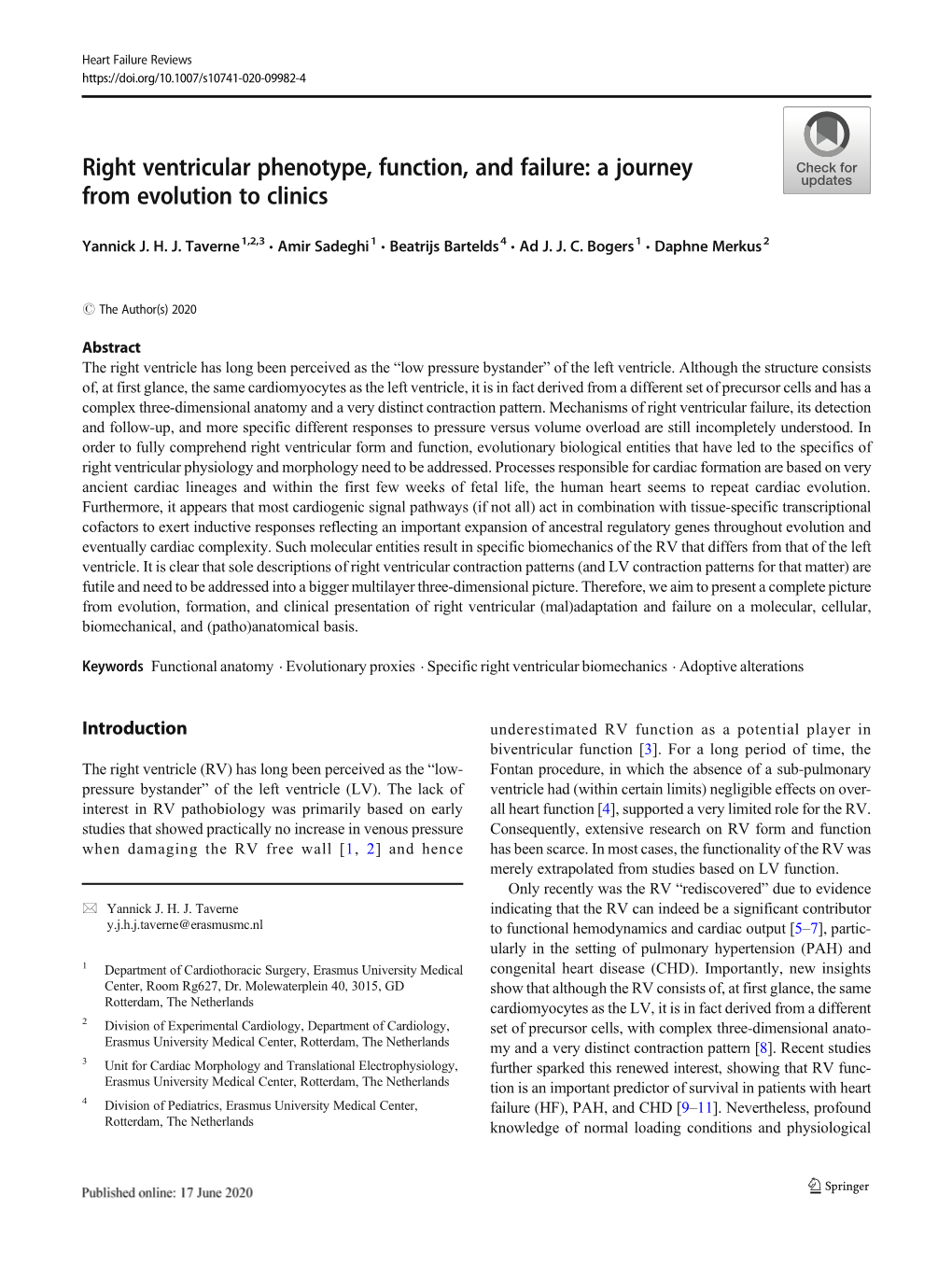 Right Ventricular Phenotype, Function, and Failure: a Journey from Evolution to Clinics