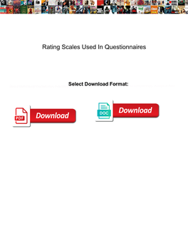 Rating Scales Used in Questionnaires