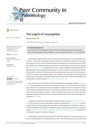 The Origin of Lissamphibia