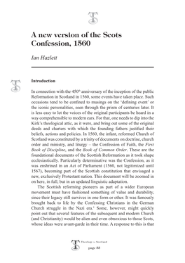 A New Version of the Scots Confession, 1560