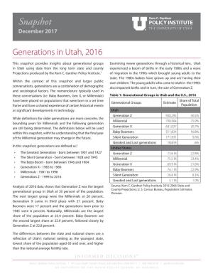Snapshot: Generations in Utah