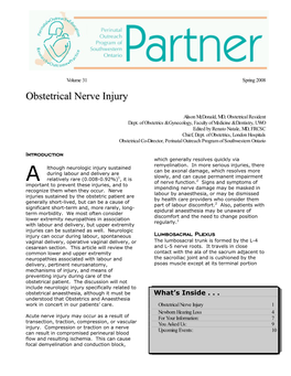 Obstetrical Nerve Injury