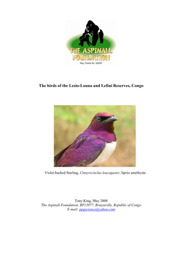 The Birds of the Lesio-Louna and Lefini Reserves, Congo