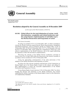 General Assembly 26 March 2010