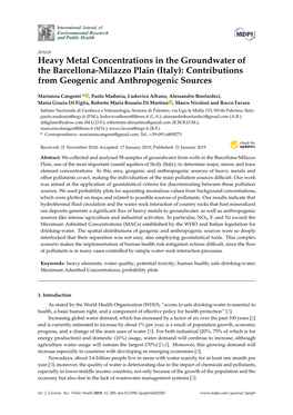 Heavy Metal Concentrations in the Groundwater of the Barcellona-Milazzo Plain (Italy): Contributions from Geogenic and Anthropogenic Sources