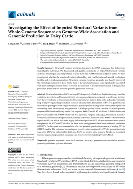 Investigating the Effect of Imputed Structural Variants from Whole-Genome Sequence on Genome-Wide Association and Genomic Prediction in Dairy Cattle