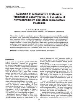 Evolution of Reproductive Systems in Hermaphroditism and Other