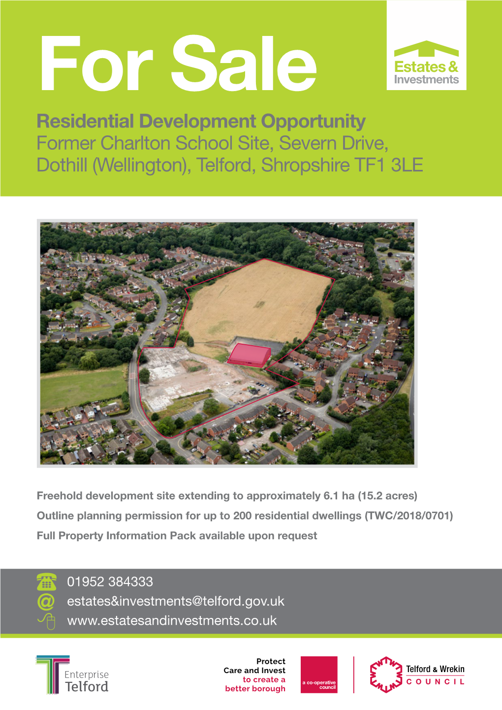 Residential Development Opportunity Former Charlton School Site, Severn Drive, Dothill (Wellington), Telford, Shropshire TF1 3LE
