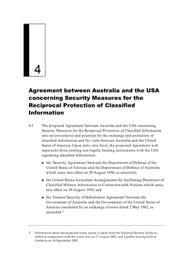 Agreement Between Australia and the USA Concerning Security Measures
