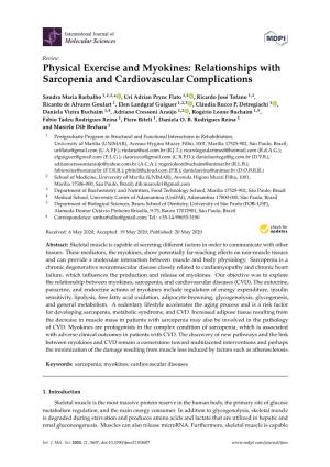 Physical Exercise and Myokines: Relationships with Sarcopenia and Cardiovascular Complications