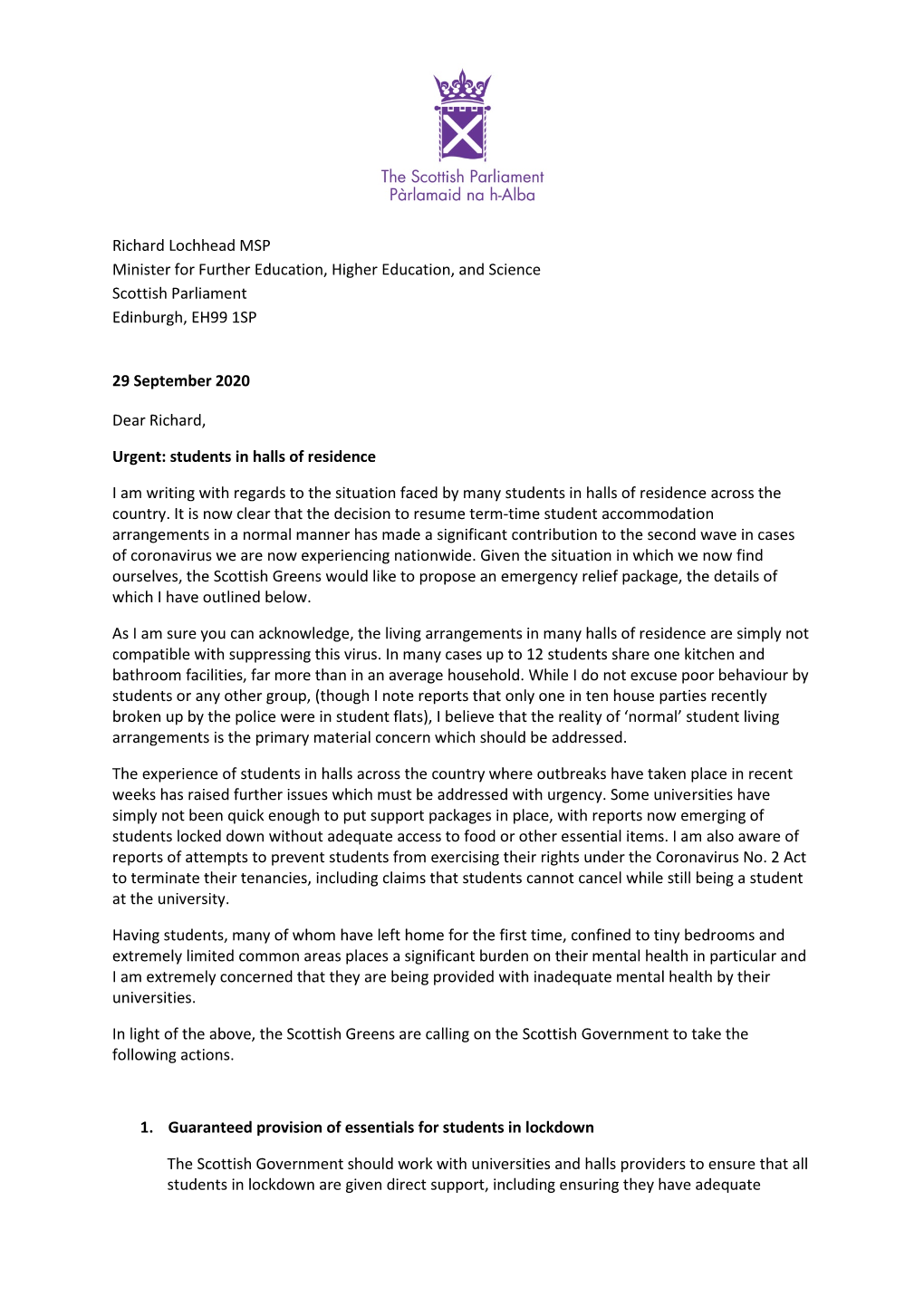Ross Greer Letter to Richard Lochhead.Pdf