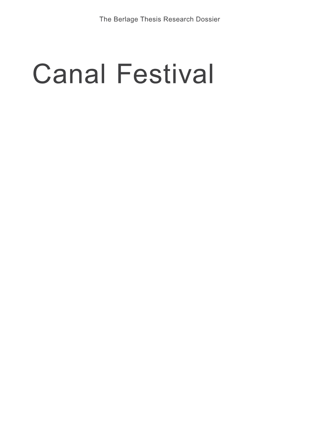 Canal Festival