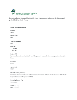 Global Environment Facility (GEF) Operations