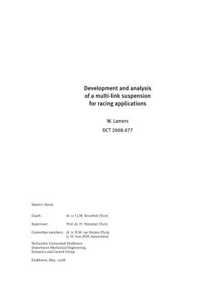 Development and Analysis of a Multi-Link Suspension for Racing Applications