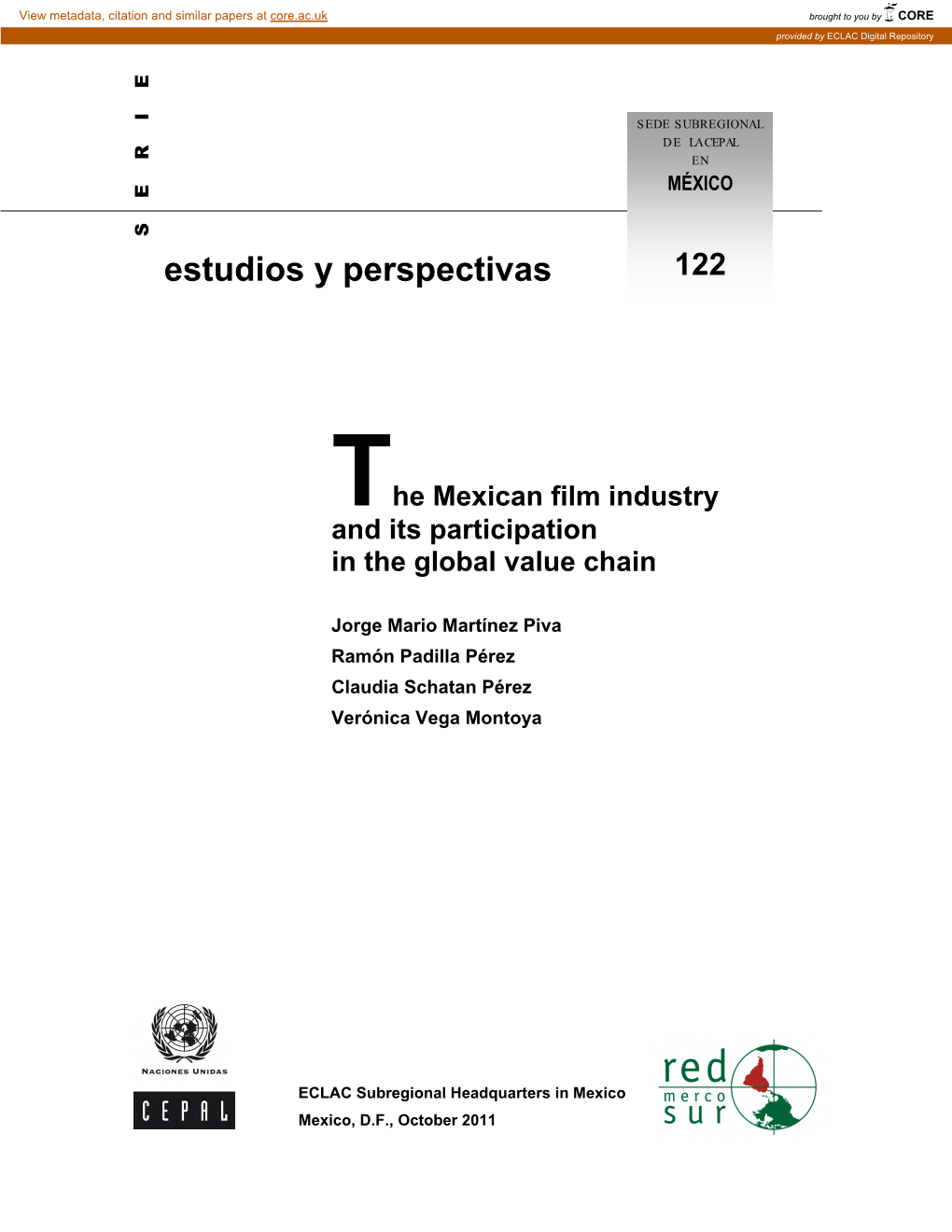 The Mexican Film Industry and Its Participation in the Global Value Chain