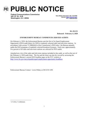 FCC EEO Audit Notice