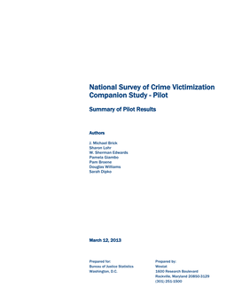 NCVS-CS Pilot Report Revised