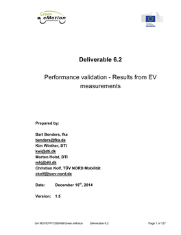 Deliverable 6.2 Performance Validation