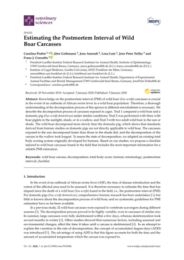 Estimating the Postmortem Interval of Wild Boar Carcasses