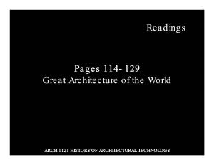 Pages 114- 129 Great Architecture of the World Readings