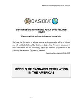 Models of Cannabis Regulation in the Americas