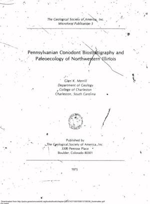 Pennsylvanian Conodont Biost^Tigraphy and Paieoecolbgy of Northwesternhiiinbis