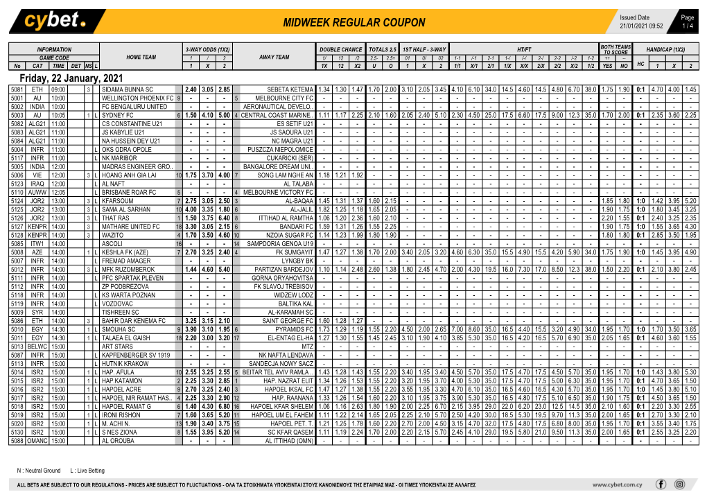 Midweek Regular Coupon 21/01/2021 09:52 1 / 4