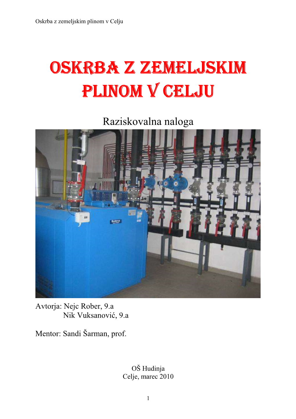 Oskrba Z Zemeljskim Plinom V Celju