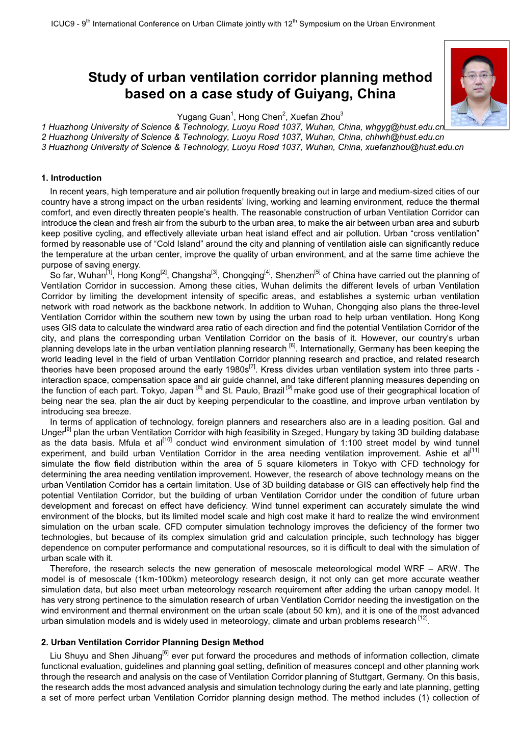 Study of Urban Ventilation Corridor Planning Method Based on a Case Study of Guiyang, China