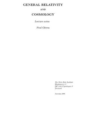 General Relativity Cosmology