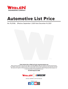 Automotive List Price No