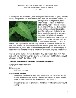 “Comfrey Is a Cell Proliferant (Encouraging Only Healthy Cells to Grow, Not Scar Tissue), and Possibly the Most Healing Herb Ever Yet Discovered