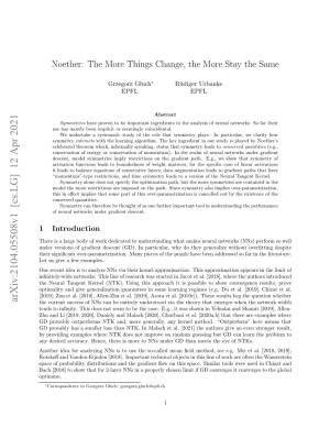Noether: the More Things Change, the More Stay the Same