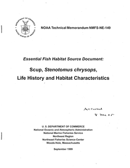 Essential Fish Habitat Source Document: Scup, Stenotomus