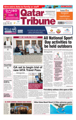 All National Sport Day Activities to Be Held Outdoors