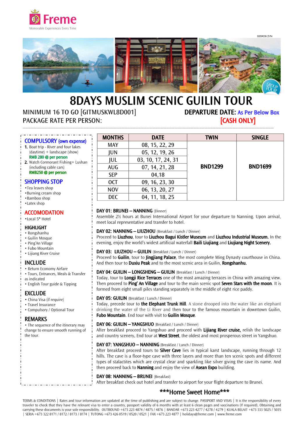 8Days Muslim Scenic Guilin Tour