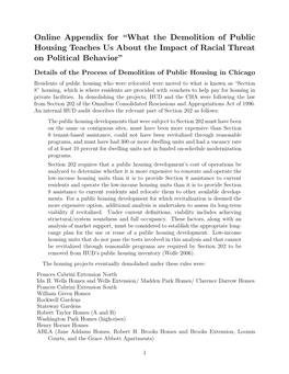 What the Demolition of Public Housing Teaches Us About the Impact of Racial Threat on Political Behavior”