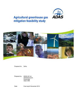 Agricultural Greenhouse Gas Mitigation Feasibility Study