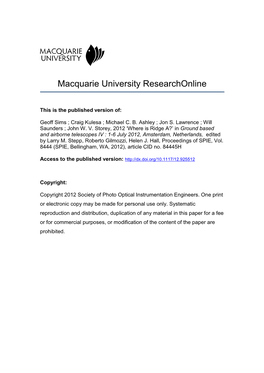 Macquarie University Researchonline
